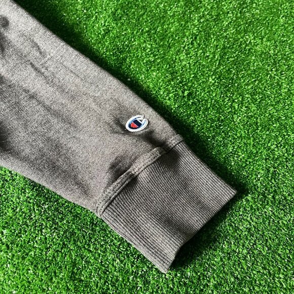 Champion Long Sleeve Powerblend Fleece Iconic Logo Grey Hoodie Sweatshirt Size L - Picture 9 of 14